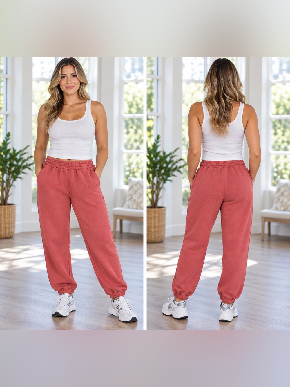 Comfort Pink Fleece Sweatpants Good Days Ahead Joggers/Athleisure/Viral/XL